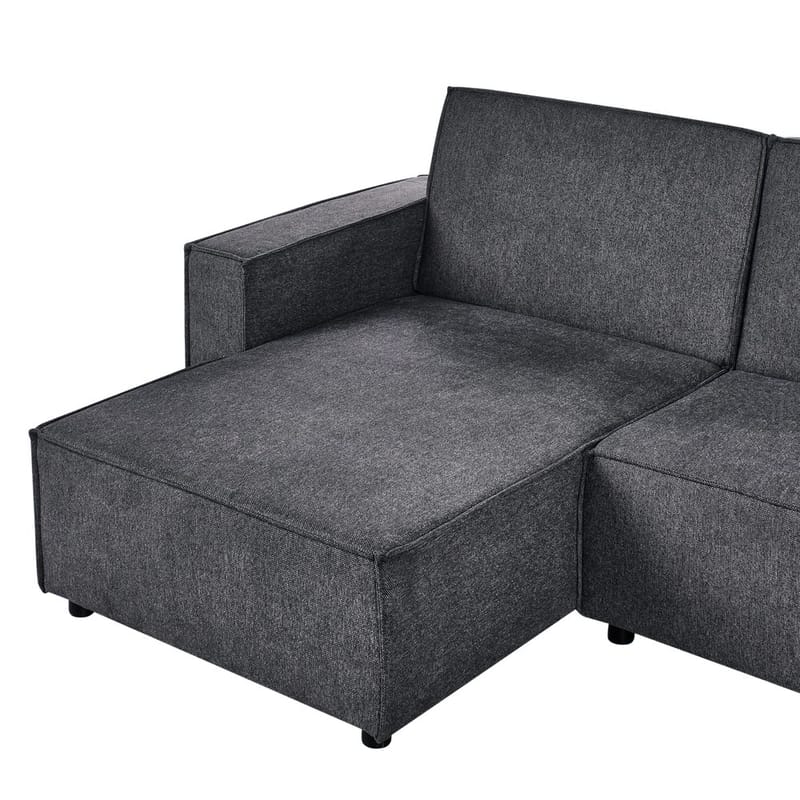 Hjørnesofa Romedal II - Grå, svart/Høyrevendt - Møbler - Sofaer - Sovesofaer - Hjørnesovesofa