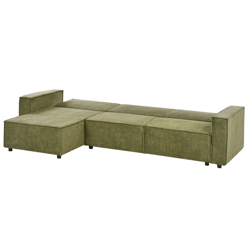 Hjørnesofa Romedal II - Grønn, Svart/Høyrevendt - Møbler - Sofaer - Sovesofaer - Hjørnesovesofa