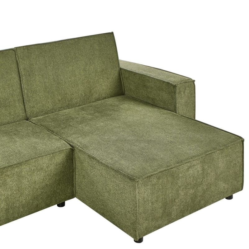 Hjørnesofa Romedal II - Grønn, Svart/Vend mot venstre - Møbler - Sofaer - Sovesofaer - Hjørnesovesofa