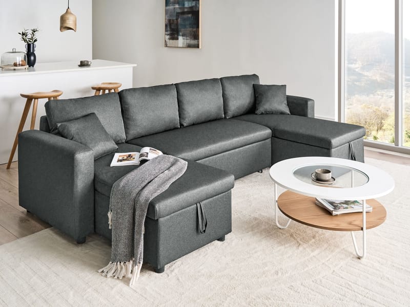 Hjørnesofa Sommen - Mørkegrå - Møbler - Sofaer - Sovesofaer - U sovesofa