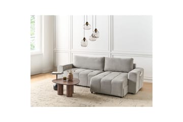 Hjørnesofa til venstre Venstrevendt Innvik - Grå, 213x156 cm - Møbler - Sofaer - Sovesofaer - Sovesofa divan