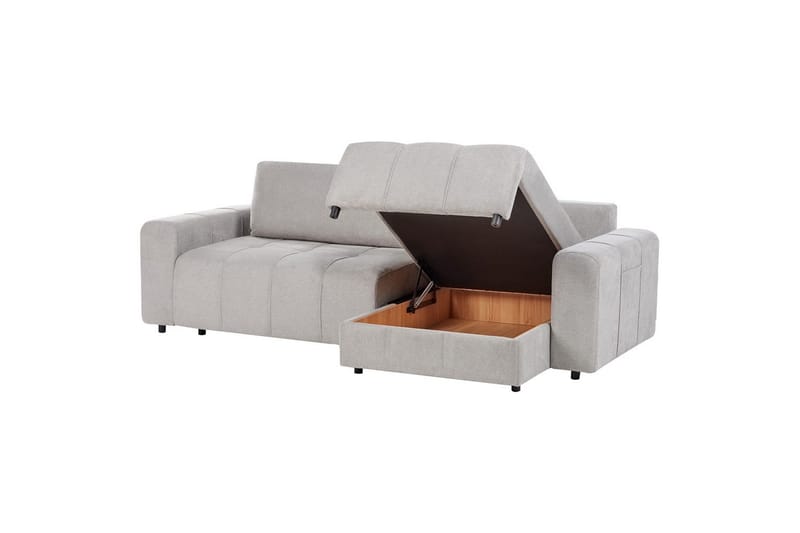 Hjørnesofa til venstre Venstrevendt Innvik - Grå, 213x156 cm - Møbler - Sofaer - Sovesofaer - Sovesofa divan