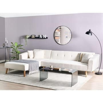 Hjørnesofa Vadso - Hvit, lyst tre/Høyrevendt - Møbler - Sofaer - Sovesofaer - Hjørnesovesofa