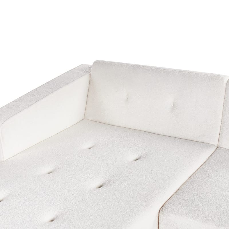 Hjørnesofa Vadso - Hvit, lyst tre/Høyrevendt - Møbler - Sofaer - Sovesofaer - Hjørnesovesofa