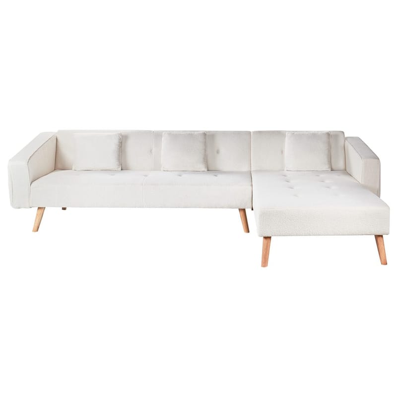 Hjørnesofa Vadso - Hvit, lyst tre/Venstrevendt - Møbler - Sofaer - Sovesofaer - Hjørnesovesofa