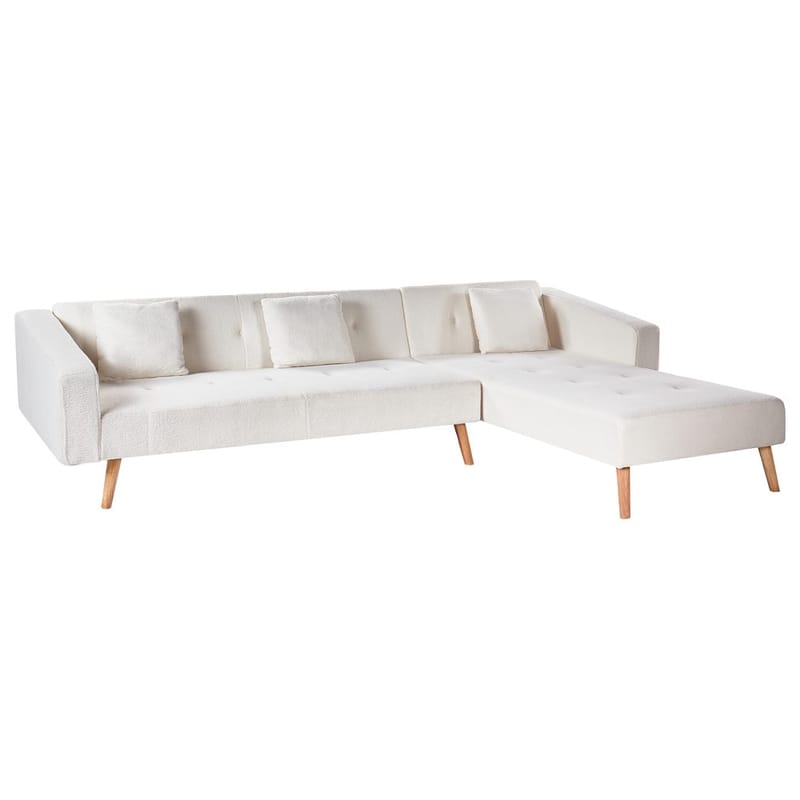 Hjørnesofa Vadso - Hvit, lyst tre/Venstrevendt - Møbler - Sofaer - Sovesofaer - Hjørnesovesofa