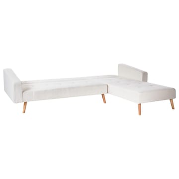 Hjørnesofa Vadso - Hvit, lyst tre/Venstrevendt - Møbler - Sofaer - Sovesofaer - Hjørnesovesofa