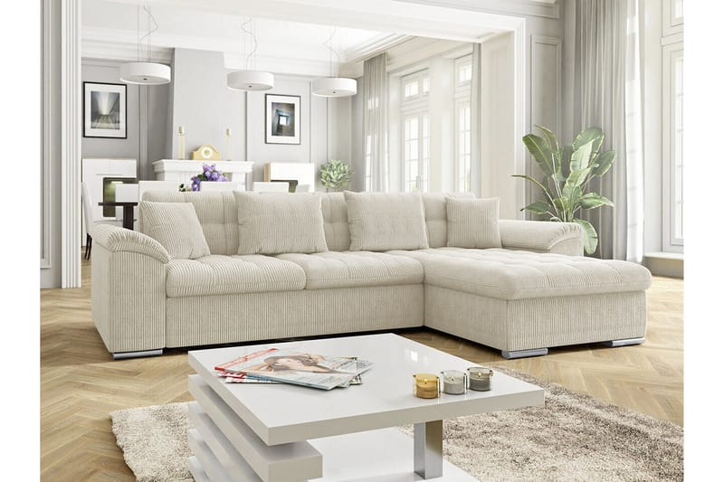 3-seters Hjørnesovesofa Camior - Beige - Hjørnesovesofa