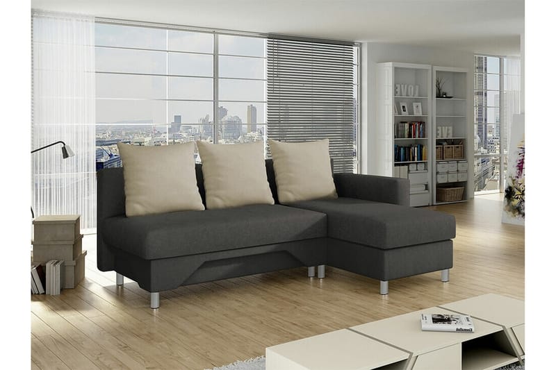 3-seters Hjørnesovesofa Castlebay - Brun/Beige - Møbler - Sofaer - Sovesofaer - Hjørnesovesofa
