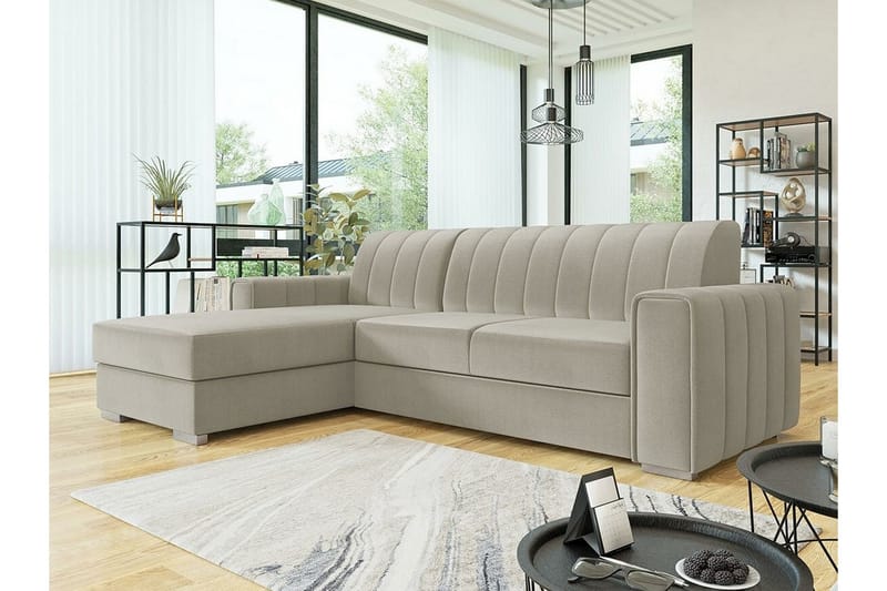 3-seters Hjørnesovesofa Denegal - Beige - Hjørnesovesofa