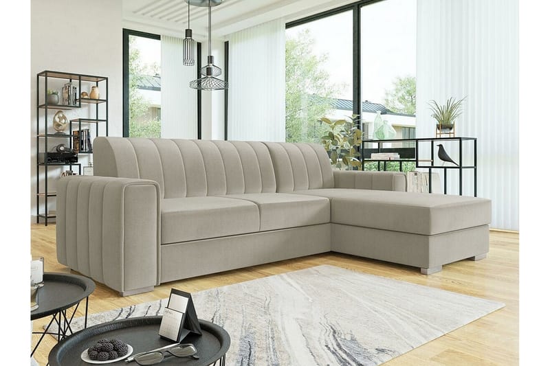 3-seters Hjørnesovesofa Denegal - Beige/Lys Beige - Hjørnesovesofa