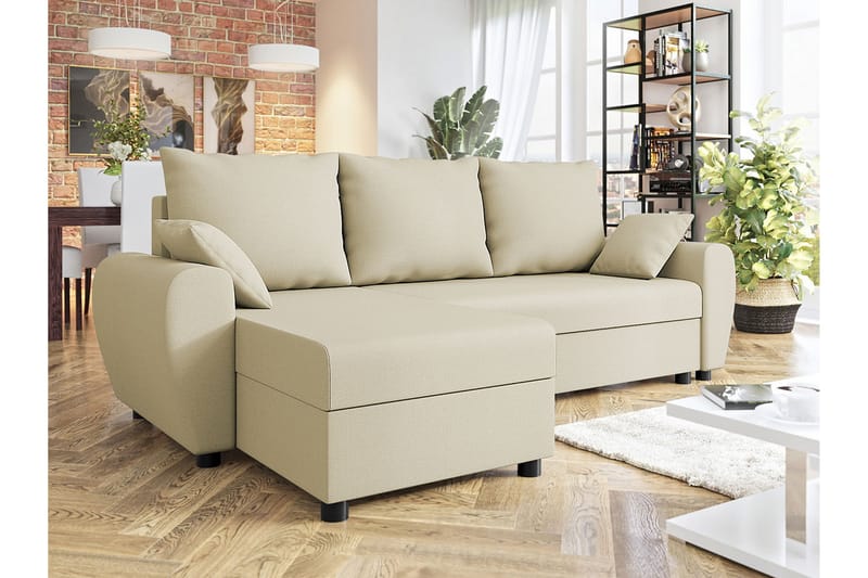 3-seters Hjørnesovesofa Fionara - Beige - Hjørnesovesofa