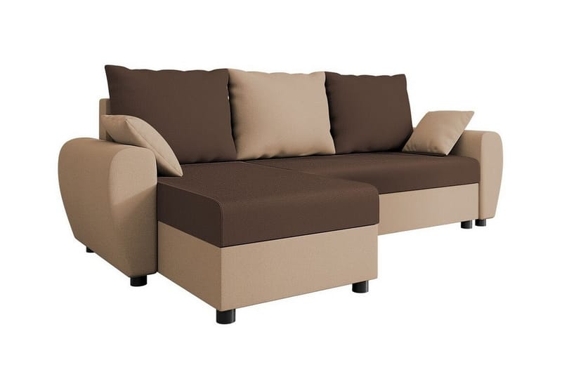 3-seters Hjørnesovesofa Fionara - Brun/Beige - Hjørnesovesofa