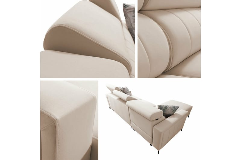 3-seters Hjørnesovesofa Galbally - Beige - Møbler - Sofaer - Sovesofaer - Langsgående sovesofa