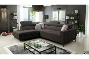 3-seters Hjørnesovesofa Galbally - Mørkebrun - Møbler - Sofaer - Sovesofaer - Langsgående sovesofa