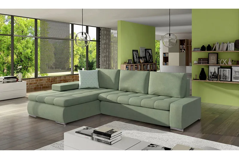 3-seters Hjørnesovesofa - Grønn - Møbler - Sofaer - Sovesofaer - Sovesofa divan