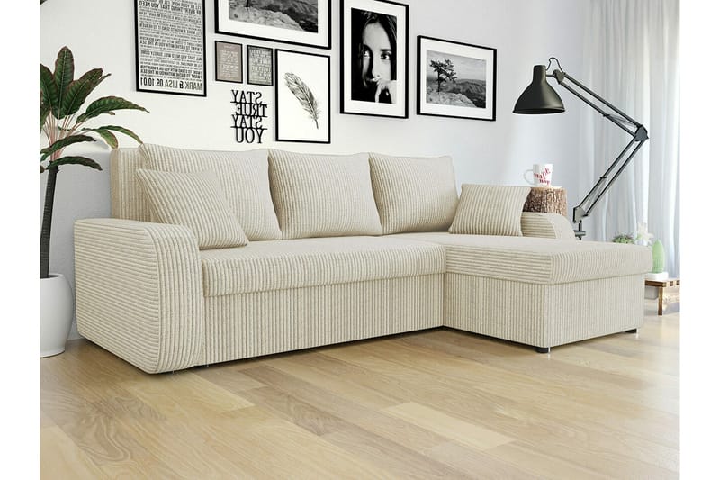 3-seters Hjørnesovesofa Kintore - Beige/Lys Beige - Hjørnesovesofa