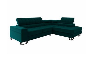 3-seters Hjørnesovesofa Kintore - Mørk Turkis - Møbler - Sofaer - Sovesofaer - Hjørnesovesofa