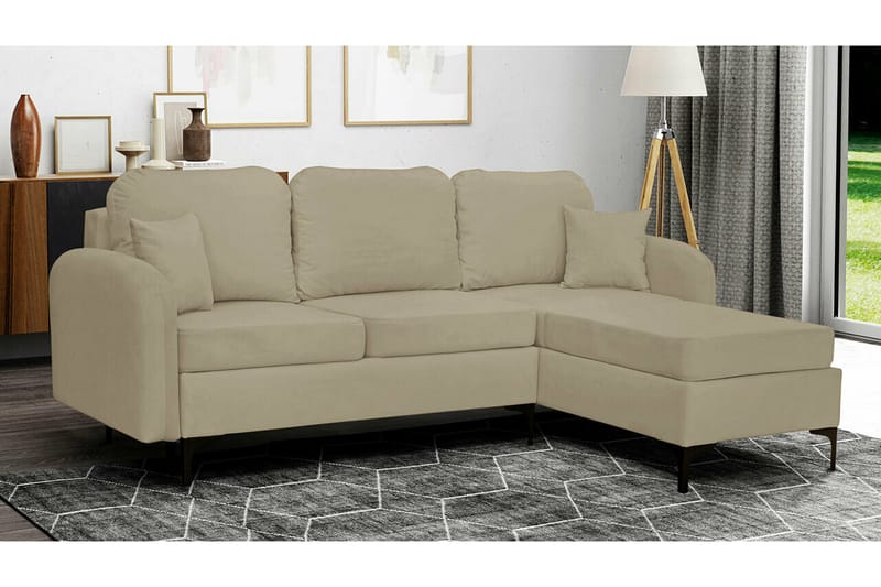 3-seters Hjørnesovesofa Knocklong - Beige - Hjørnesovesofa