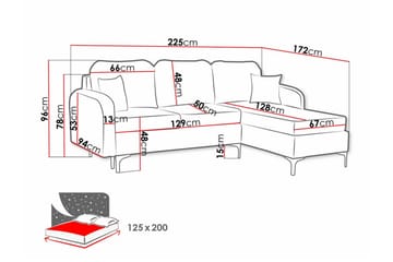 3-seters Hjørnesovesofa Knocklong - Mørkeblå - Møbler - Sofaer - Sovesofaer - Hjørnesovesofa
