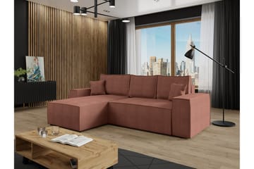 3-seters Hjørnesovesofa Knocklong - Rosa - Møbler - Sofaer - Sovesofaer - Hjørnesovesofa