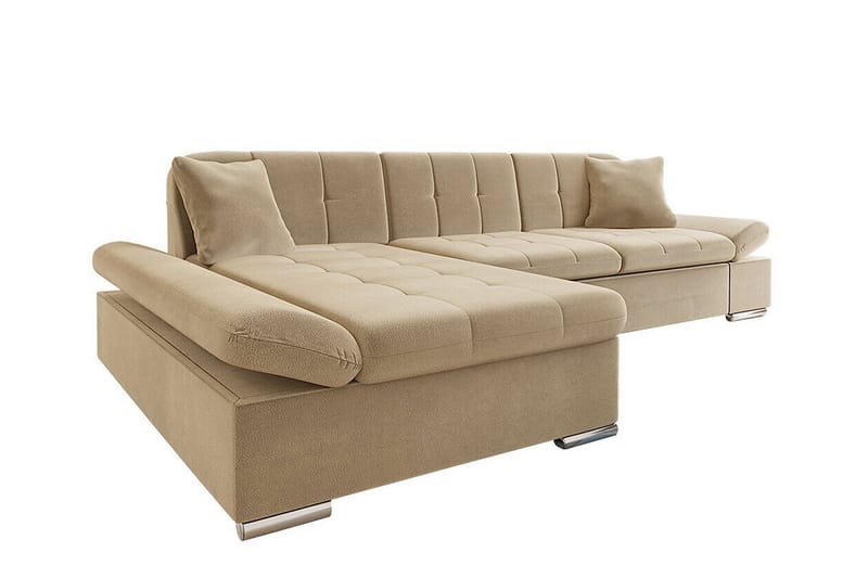 3-seters Hjørnesovesofa Lomux - Mørk Beige/Mocca - Møbler - Sofaer - Sovesofaer - Langsgående sovesofa