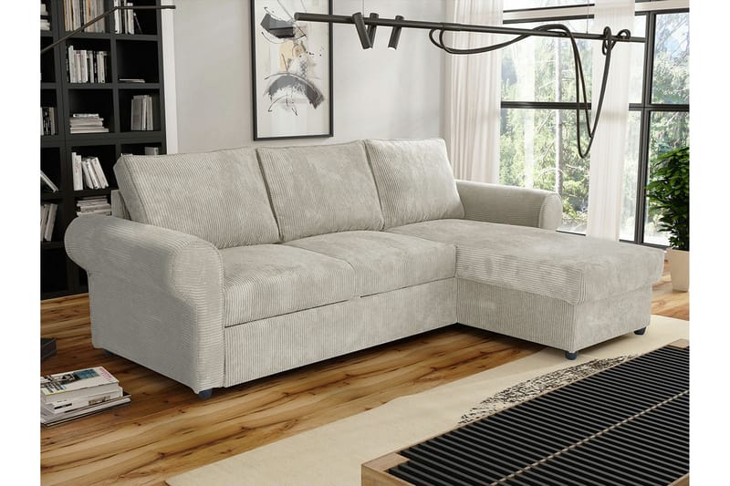 3-seters Hjørnesovesofa Midfeld - Beige - Hjørnesovesofa