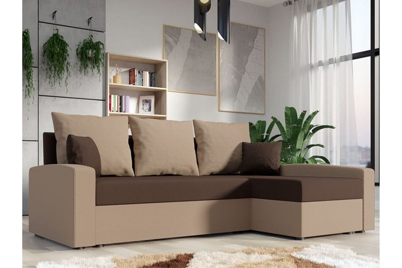 3-seters Hjørnesovesofa Midfeld - Beige/Brun - Hjørnesovesofa