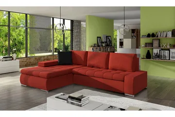 3-seters Hjørnesovesofa - Rød - Møbler - Sofaer - Sovesofaer - Hjørnesovesofa