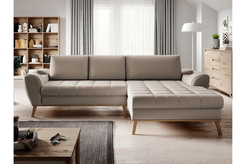 3-seters Hjørnesovesofa Rathkeale - Beige - Hjørnesovesofa