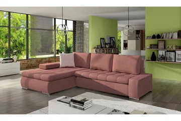 3-seters Hjørnesovesofa - Rosa - Møbler - Sofaer - Sovesofaer - Sovesofa divan