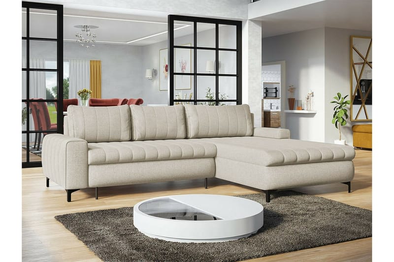 3-seters Hjørnesovesofa Talby - Beige - Møbler - Sofaer - Sovesofaer - Hjørnesovesofa