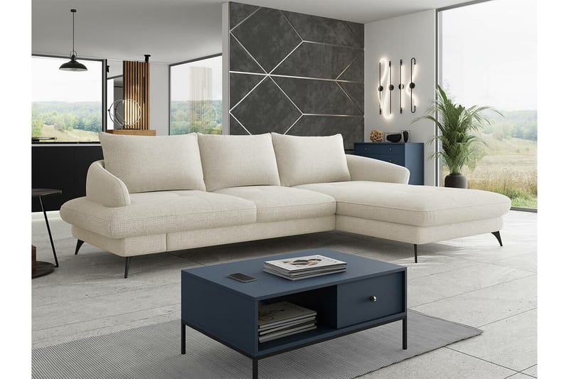 3-seters Hjørnesovesofa Telford - Beige - Møbler - Sofaer - Sovesofaer - Hjørnesovesofa