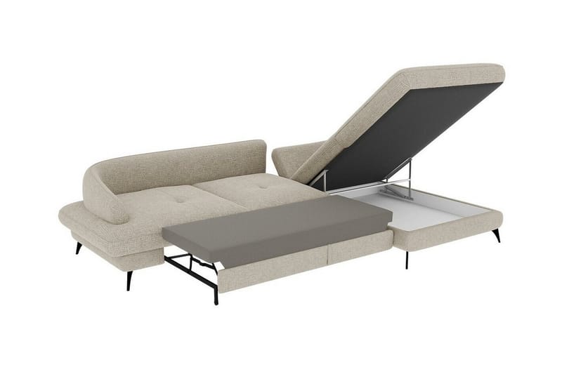 3-seters Hjørnesovesofa Telford - Beige - Møbler - Sofaer - Sovesofaer - Hjørnesovesofa