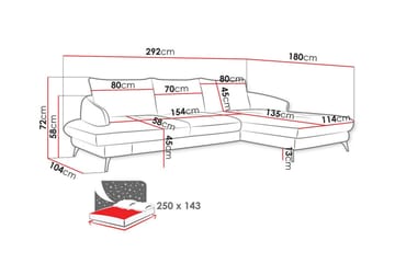 3-seters Hjørnesovesofa Telford - Beige - Møbler - Sofaer - Sovesofaer - Hjørnesovesofa