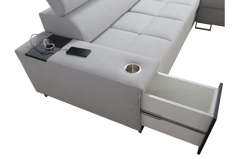3-seters Hjørnesovesofa Torretta Høyre - Hvit - Møbler - Sofaer - Sovesofaer - Hjørnesovesofa