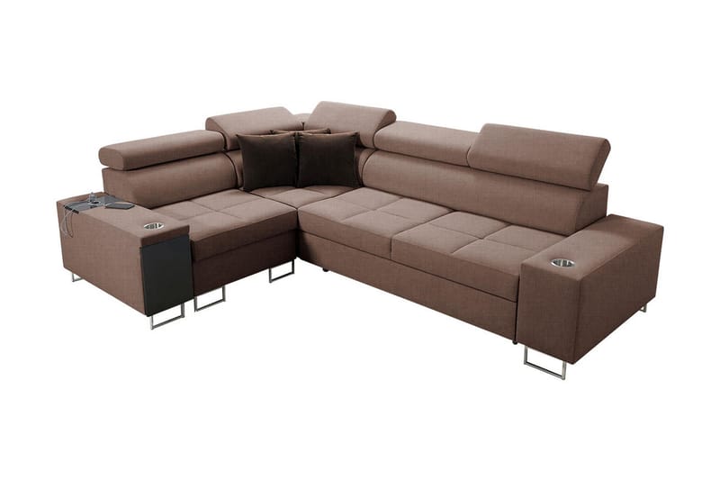 3-seters Hjørnesovesofa Torretta Venstre - Brun - Møbler - Sofaer - Sovesofaer - Hjørnesovesofa