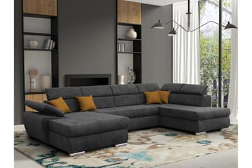 4-seters Hjørnesovesofa Abbeyfield - Mørkegrå - Møbler - Sofaer - Sovesofaer - Hjørnesovesofa