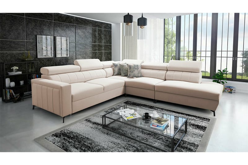 4-seters Hjørnesovesofa Galbally - Beige - Hjørnesovesofa