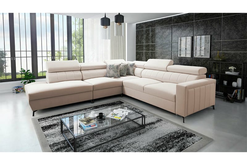 4-seters Hjørnesovesofa Galbally - Beige - Hjørnesovesofa