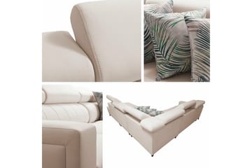 4-seters Hjørnesovesofa Galbally - Lyse brun - Møbler - Sofaer - Sovesofaer - Langsgående sovesofa