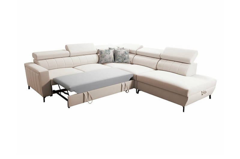 4-seters Hjørnesovesofa Galbally - Lysegrå - Møbler - Sofaer - Sovesofaer - Langsgående sovesofa