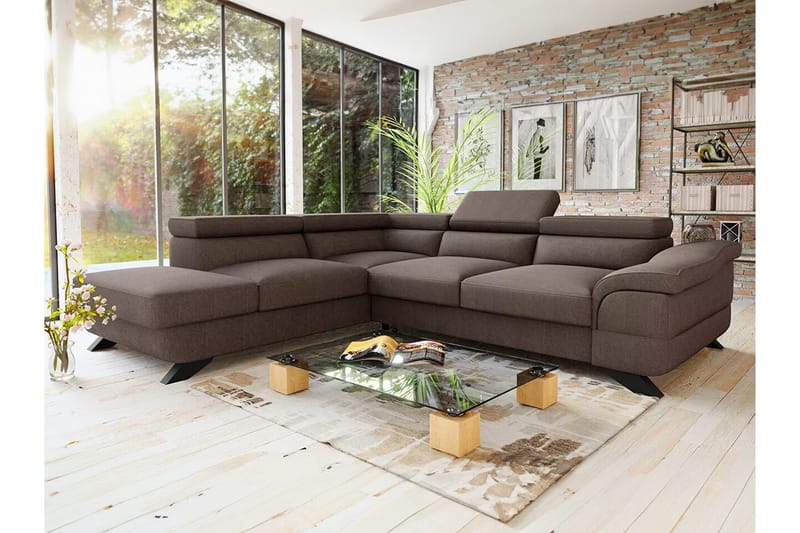 4-seters Hjørnesovesofa Graystone - Brun - Møbler - Sofaer - Sovesofaer - Langsgående sovesofa