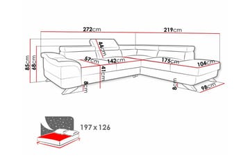 4-seters Hjørnesovesofa Graystone - Brun - Møbler - Sofaer - Sovesofaer - Langsgående sovesofa