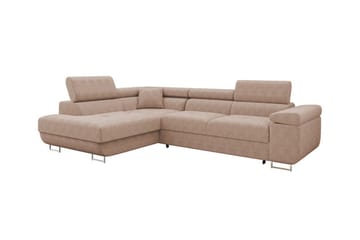 4-seters Hjørnesovesofa Kintore - Beige/Rosa - Møbler - Sofaer - Sovesofaer - Langsgående sovesofa