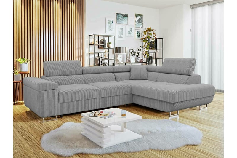 4-seters Hjørnesovesofa Kintore - Lysegrå - Møbler - Sofaer - Sovesofaer - Langsgående sovesofa