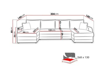 4-seters Hjørnesovesofa Kintore - Mørkeblå - Møbler - Sofaer - Sovesofaer - Hjørnesovesofa