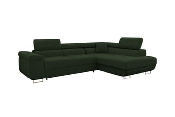4-seters Hjørnesovesofa Kintore - Mørkegrønn - Møbler - Sofaer - Sovesofaer - Langsgående sovesofa
