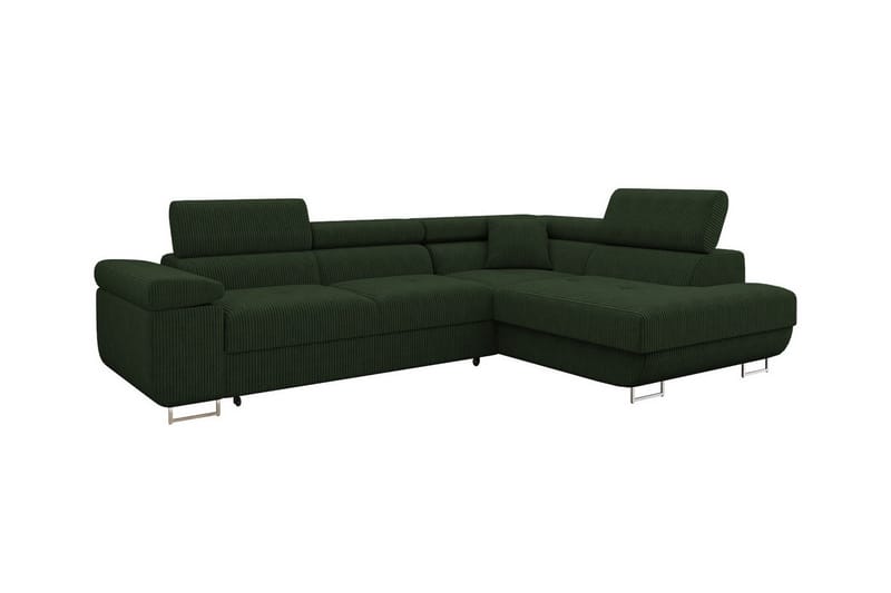 4-seters Hjørnesovesofa Kintore - Mørkegrønn - Møbler - Sofaer - Sovesofaer - Langsgående sovesofa