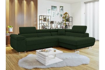 4-seters Hjørnesovesofa Kintore - Mørkegrønn - Møbler - Sofaer - Sovesofaer - Langsgående sovesofa